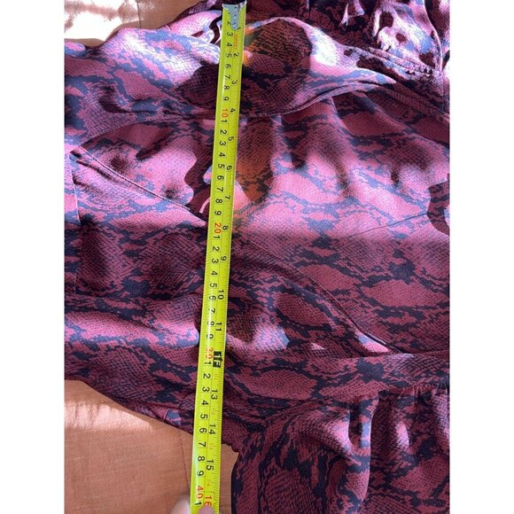 A.L.C. Tianna Silk Midi Wine Red Dress Snakeskin  Size 2 - Picture 10 of 11